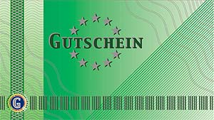 Blanko-Geschenkgutschein Klapp-Karte gefaltet Vorderseite